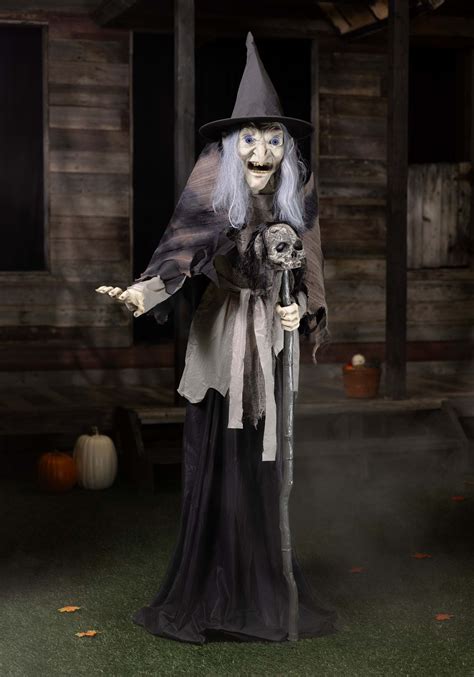 Lunging witch halloween prop